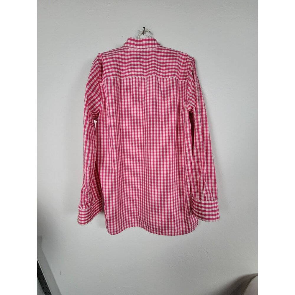 Lands' End Women's Gingham Pattern Collared Long … - image 2